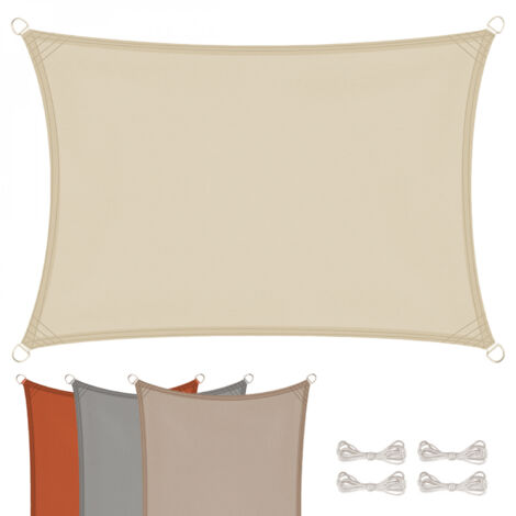 Voile d'ombrage rectangulaire imperméable et anti-UV - 2 x 3 m - Beige - Linxor
