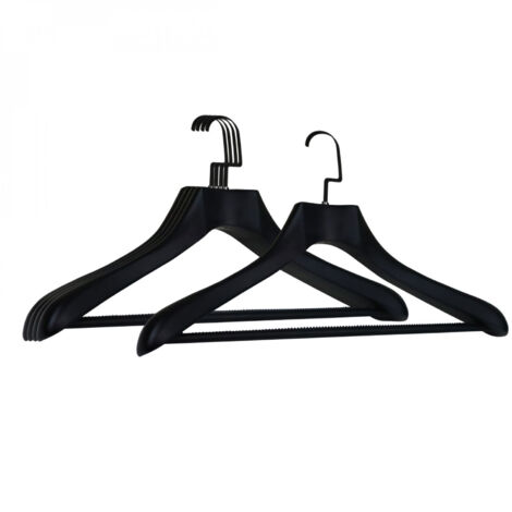 Lot de 8 cintres 44.5 cm pour manteau adulte premium avec crochet pivotant à 360° - Noir - Vivezen