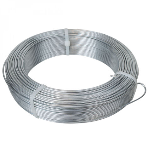 Fil de tension en acier galvanisé pour grillage ou autre - 50 m x 2.4mm Ø - Gris - Linxor