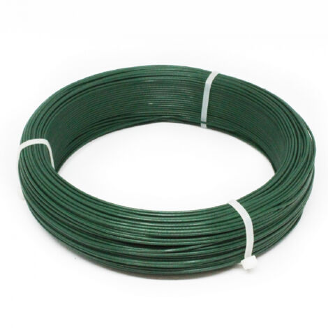 Fil d'attache en acier galvanisé plastifié pour grillage ou autre - 100 m x 1.3mm Ø - Vert - Linxor