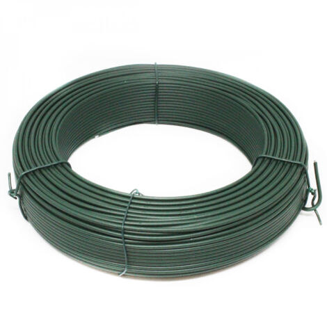 Linxor – Fil de tension en acier galvanisé plastifié 100 m – Diamètre 2.2 mm – Vert – Anti-UV pour grillage et travaux extérieurs