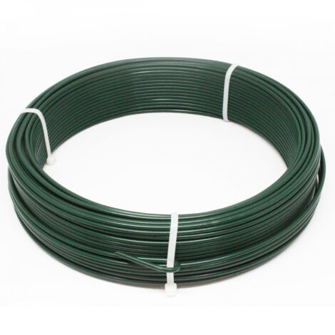 Linxor – Fil de tension en acier galvanisé plastifié 50 m – Diamètre 2.7 mm – Vert – Traitement anti-UV pour grillage