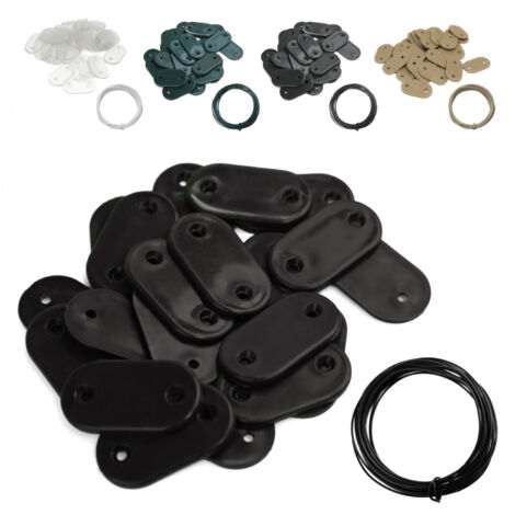 Lot de 50 kits de fixation pour brise vue, canisse anti-UV - Noir - Linxor (1/4)