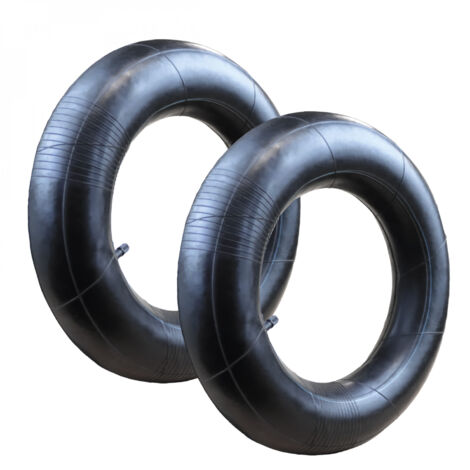 Linxor – Lot de 2 chambres à air 4.80 / 4.00 - 8 pour brouette et chariot – Caoutchouc résistant – Valve droite pour étanchéité optimale