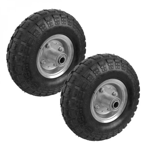 Lot de 2 roues gonflables pour chariot 4.10 / 3.50 - 4 - Alésage 20 mm - Linxor