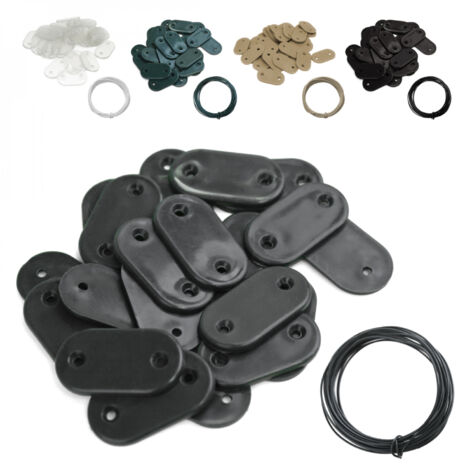 Lot de 50 kits de fixation pour brise vue, canisse anti-UV - Gris - Linxor (1/4)