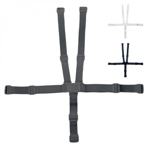 Lot de 2 harnais de sécurité 5 points pour chaise haute enfant - Gamme Ptit - Gris - Monsieur Bébé