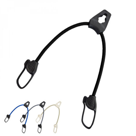 Lot de 10 tendeurs sandows sécurisés et normés avec passant piton - Noir - Linxor