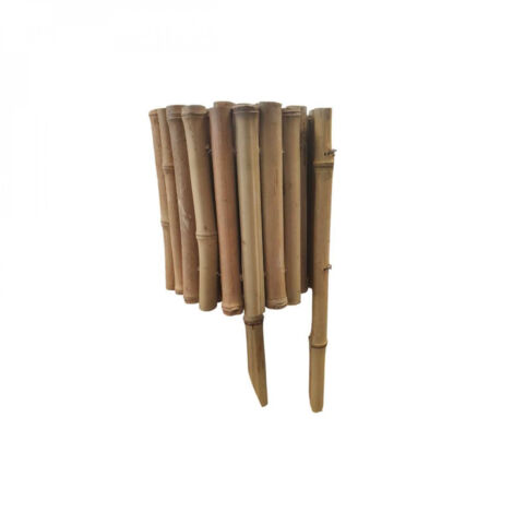 Linxor – Bordure à planter en bambou 100 x 20 cm – Résistante aux intempéries – Installation facile avec piquets – Pour délimitation de massifs