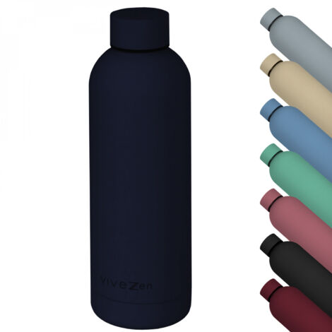 Bouteille, gourde isotherme chaud ou froid en acier inoxydable, réutilisable - 500 ml - Gris anthracite - Vivezen