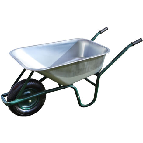 Linxor – Brouette de jardin galvanisée 75 L – Charge 160 kg – Roue gonflable tout terrain – Pour chantiers et terrains accidentés
