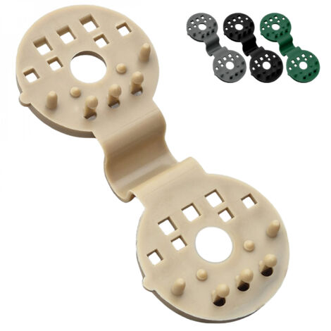 Linxor - Lot de 50 clips de fixation pour brise vue, bâche ou toile d'ombrage - Beige (1/5)