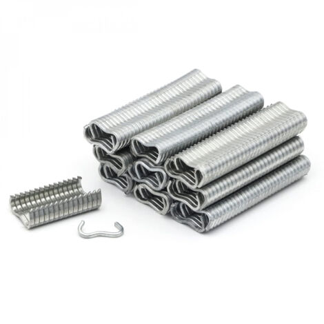 Lot de 600 agrafes rapides galvanisées pour grillage, clôture, cage - Gris - Linxor