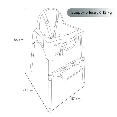 Chaise Haute Bebe Reglable Hauteur Et Tablette Delice Bleu Monsieur Bebe