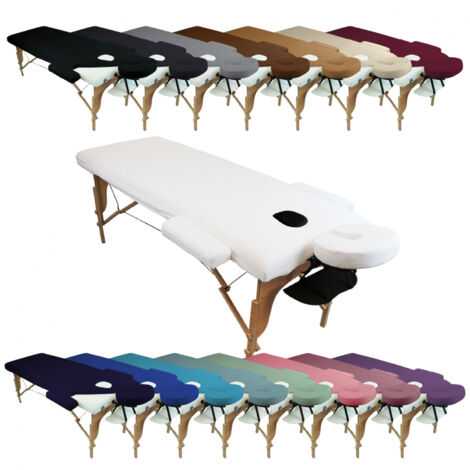 Kit complet de housses pour table de massage - Éponge - Blanc - Vivezen