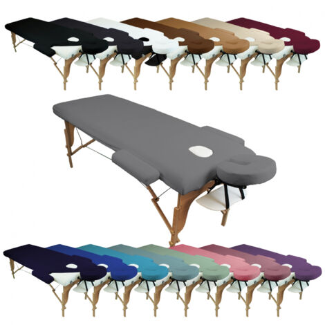 Kit complet de housses pour table de massage - Éponge - Gris - Vivezen