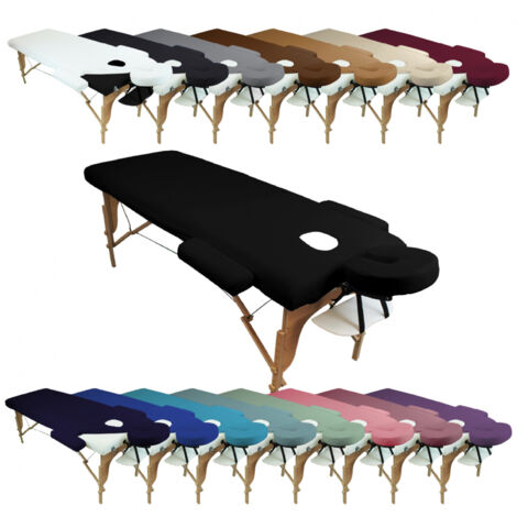 Kit complet de housses pour table de massage - Éponge - Noir - Vivezen