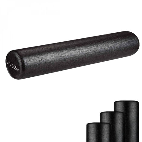 Rouleau de yoga, fitness en mousse EPP haute densité - 90 x 15 cm - Noir - Vivezen