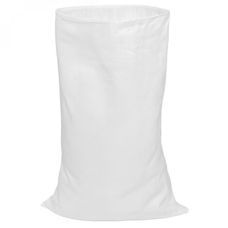 Lot de 50 sacs à gravats réutilisables en polypropylène haute qualité - 55 Kg - Blanc - Linxor