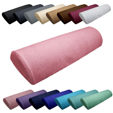 Drap housse de protection en éponge pour coussin demi-rond 66 cm x 22 cm x 12 cm de table de massage - Rose pastel - Vivezen