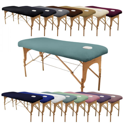 Drap housse de protection en éponge pour table de massage - Bleu pastel - Vivezen