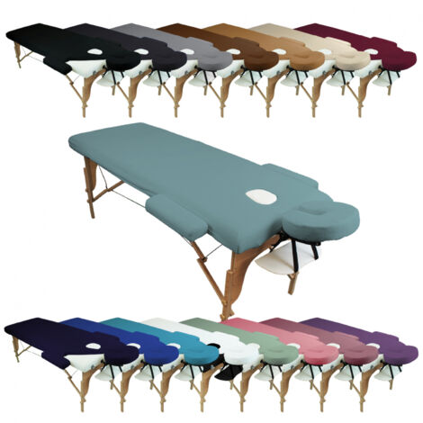 Kit complet de housses pour table de massage - Éponge - Bleu pastel - Vivezen