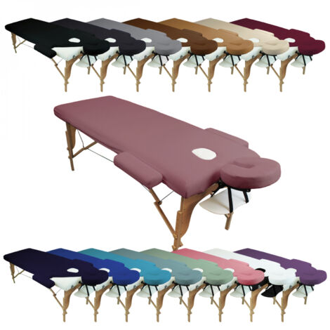 Kit complet de housses pour table de massage - Éponge - Vieux rose - Vivezen