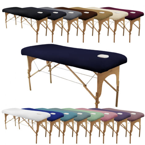 Drap housse de protection en éponge pour table de massage - Bleu marine - Vivezen