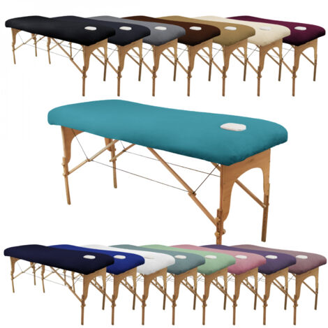 Drap housse de protection en éponge pour table de massage - Bleu turquoise - Vivezen