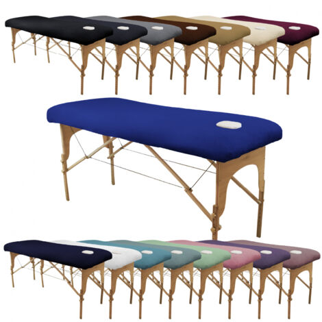 Drap housse de protection en éponge pour table de massage - Bleu azur - Vivezen