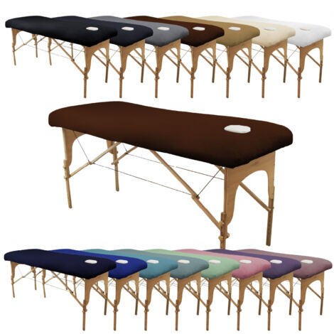 Drap housse de protection en éponge pour table de massage - Marron foncé - Vivezen (1/5)