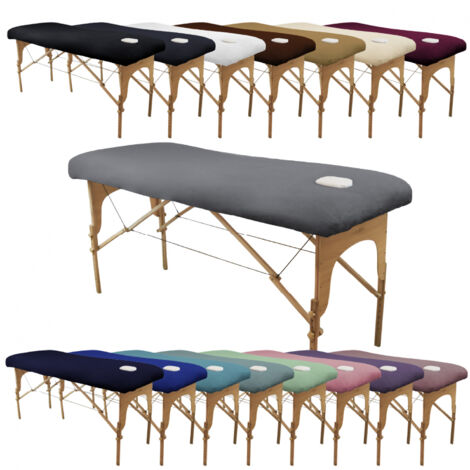 Drap housse de protection en éponge pour table de massage - Gris - Vivezen