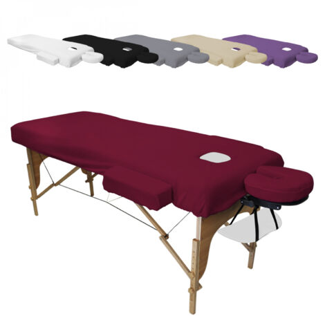 Kit complet de housses pour table de massage - Confort Plus - Éponge - Prune - Vivezen