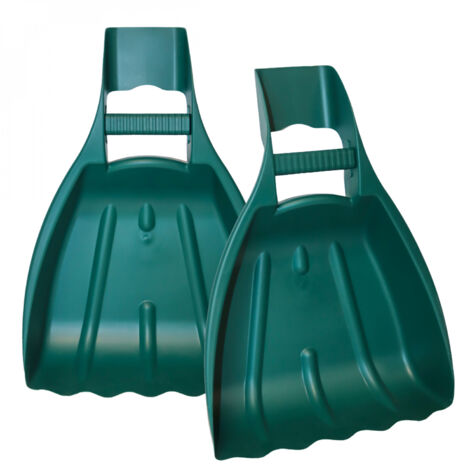 Lot de 2 pelles de jardinage, ramasses feuilles avec poignée en polypropylène - 49 x 33 cm - Vert - Linxor (1/5)
