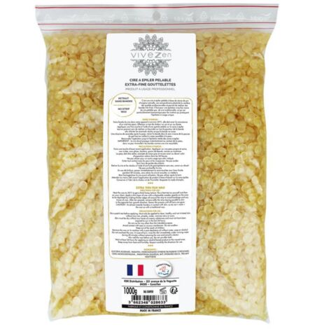 Gouttelettes, perles de cire à épiler pelable - 100% fait en France - Extra fine - Vivezen (1/3)