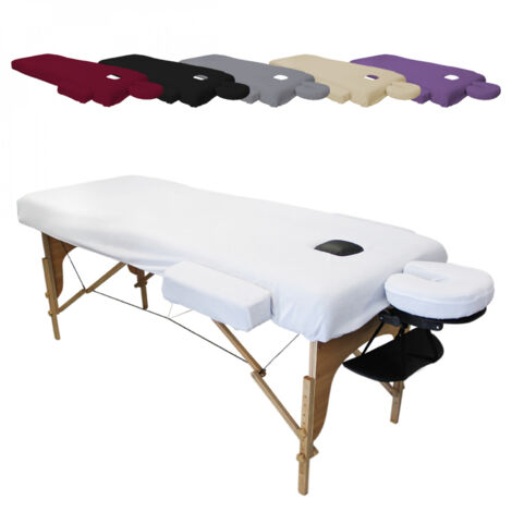 Kit complet de housses pour table de massage - Confort Plus - Éponge - Blanc - Vivezen
