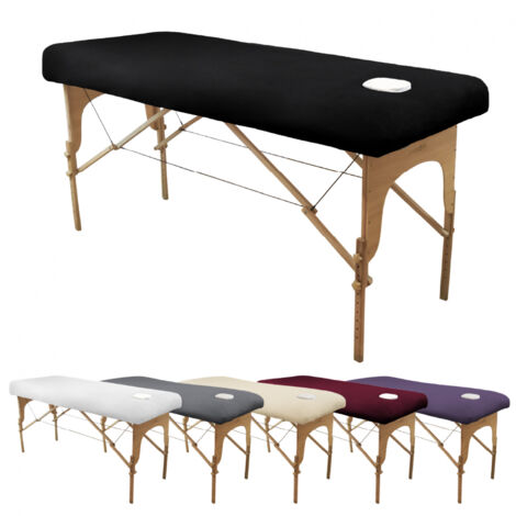 Drap housse de protection en éponge pour table de massage - Confort Plus - Noir - Vivezen