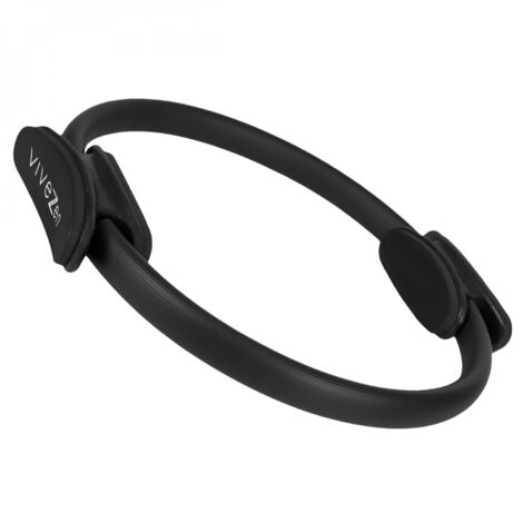 Anneau de résistance, cercle de pilates pour fitness, yoga double poignée - Diam 38 cm - Noir - Vivezen