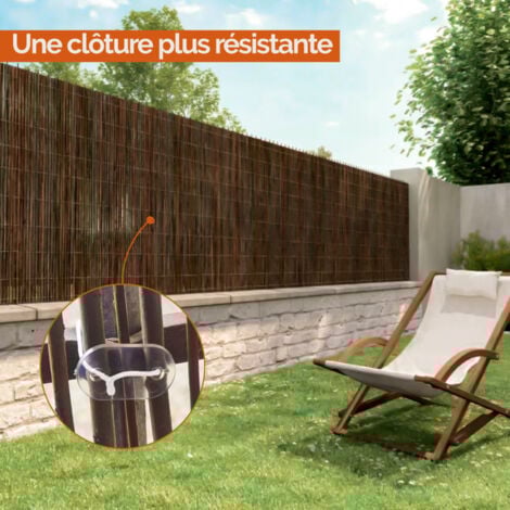 Kit de fixation pour brise vue, canisse anti-UV - Transparent - Linxor