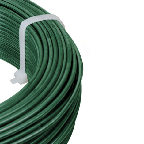 Fil d'attache en acier galvanisé plastifié pour grillage ou autre - 50 m x 1.5mm Ø - Vert - Linxor