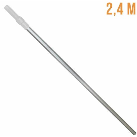 Manche Télescopique Linxor 1.33-2.40m Aluminium - Pour Épuisette, Balai Piscine | Diamètre 30mm