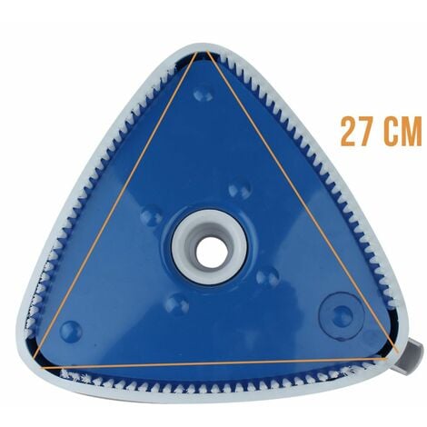 Tête de balai aspirant triangulaire bleu pour manche standard ou télescopique - Linxor