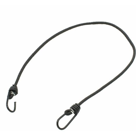 Lot de 10 tendeurs sandows élastiques avec 2 crochets - 100 cm - Noir - Linxor