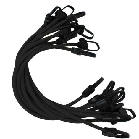 Linxor – Lot de 10 tendeurs sandows 60 cm – Embouts en plastique pour bâches d’hivernage – Normés et résistants aux U.V.