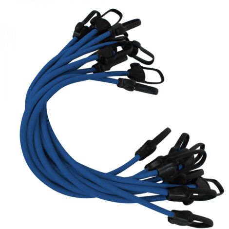 Linxor – Lot de 10 tendeurs sandows sécurisés 60 cm – Sandow en polyéthylène monotex – Résistance U.V. – Fixation optimale pour bâches d'hivernage