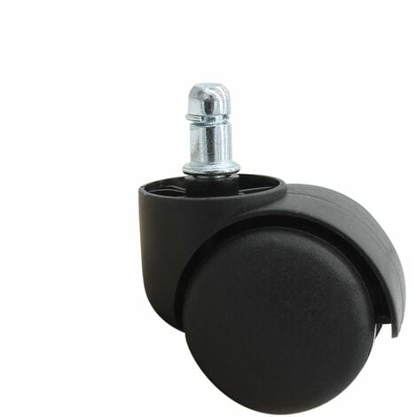 Lot de 5 roulettes pivotantes pour tabouret ou chaise de bureau - Noir - Vivezen