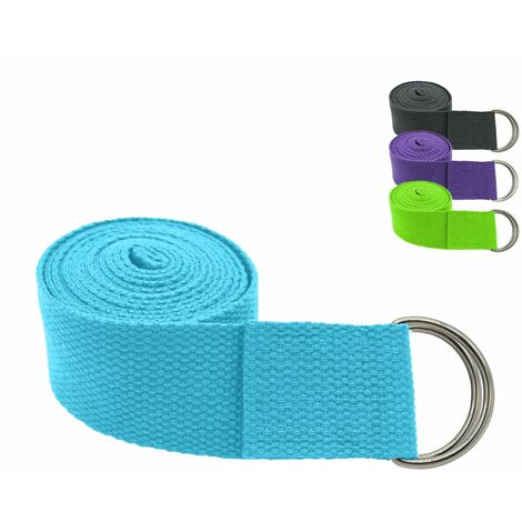 Sangle, ceinture de yoga 183 x 3,8 cm réglable - Bleu - Vivezen