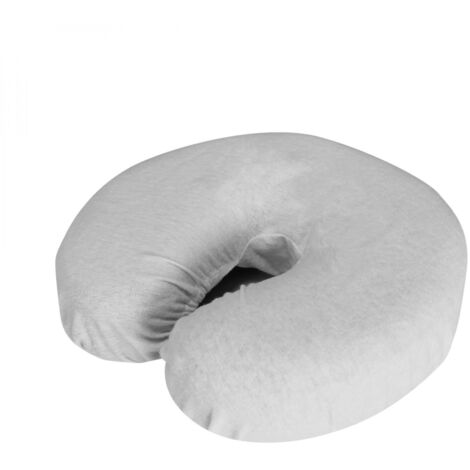 Lot de 2 housses de protège têtiere pour table de massage - Flanelle - Blanc - Vivezen (1/2)