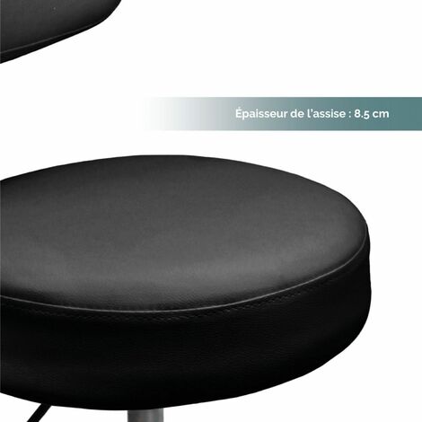 Tabouret Roulant Pivotant 360° - Siège Mobile Avec Roues - Chaise Selle Bureau Maison/bureau