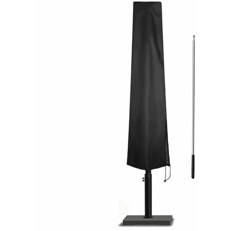 Linxor – Housse de parasol imperméable 183 cm – Tissu Oxford 210D résistant aux UV – Largeur 25 cm, bas 35 cm – Couleur noir